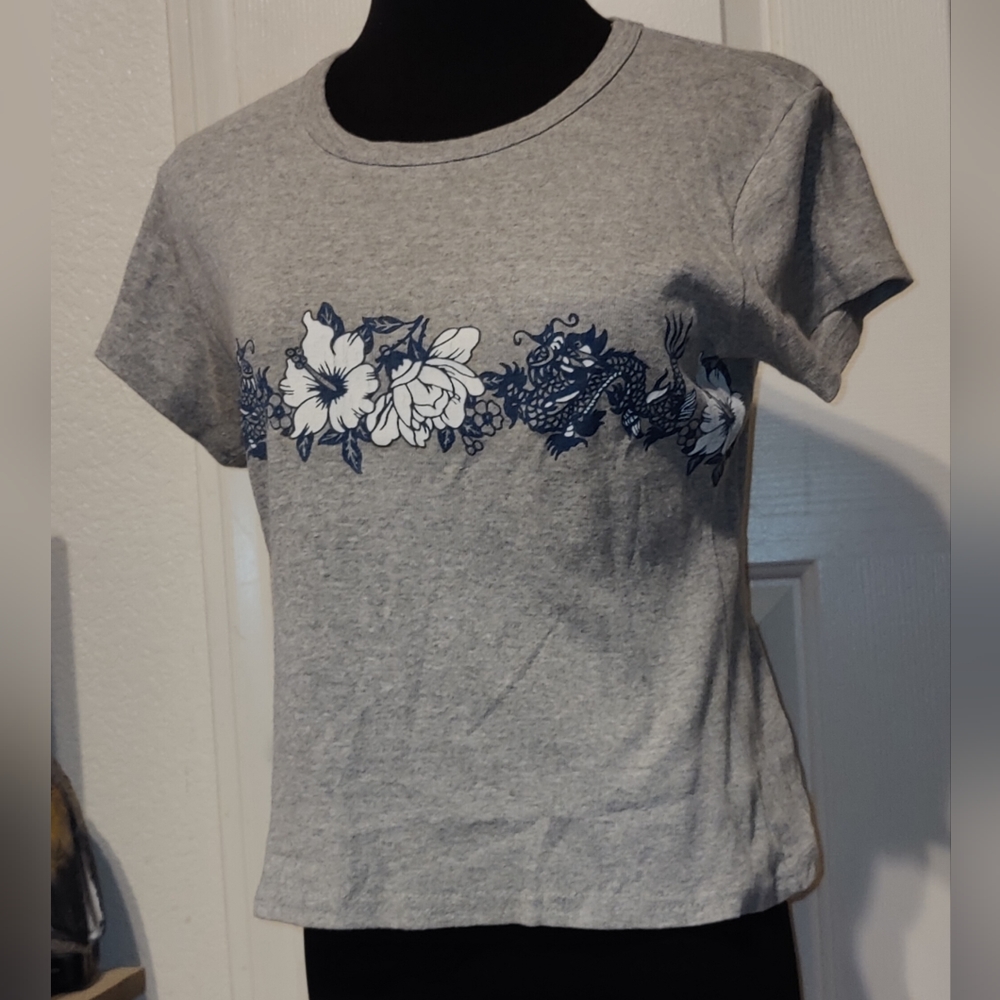 GRAY FLORAL SHIRT MIND GAMES BRAND SIZE LARGE
